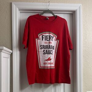 Fiery Sriracha Sauce Red T-Shirt